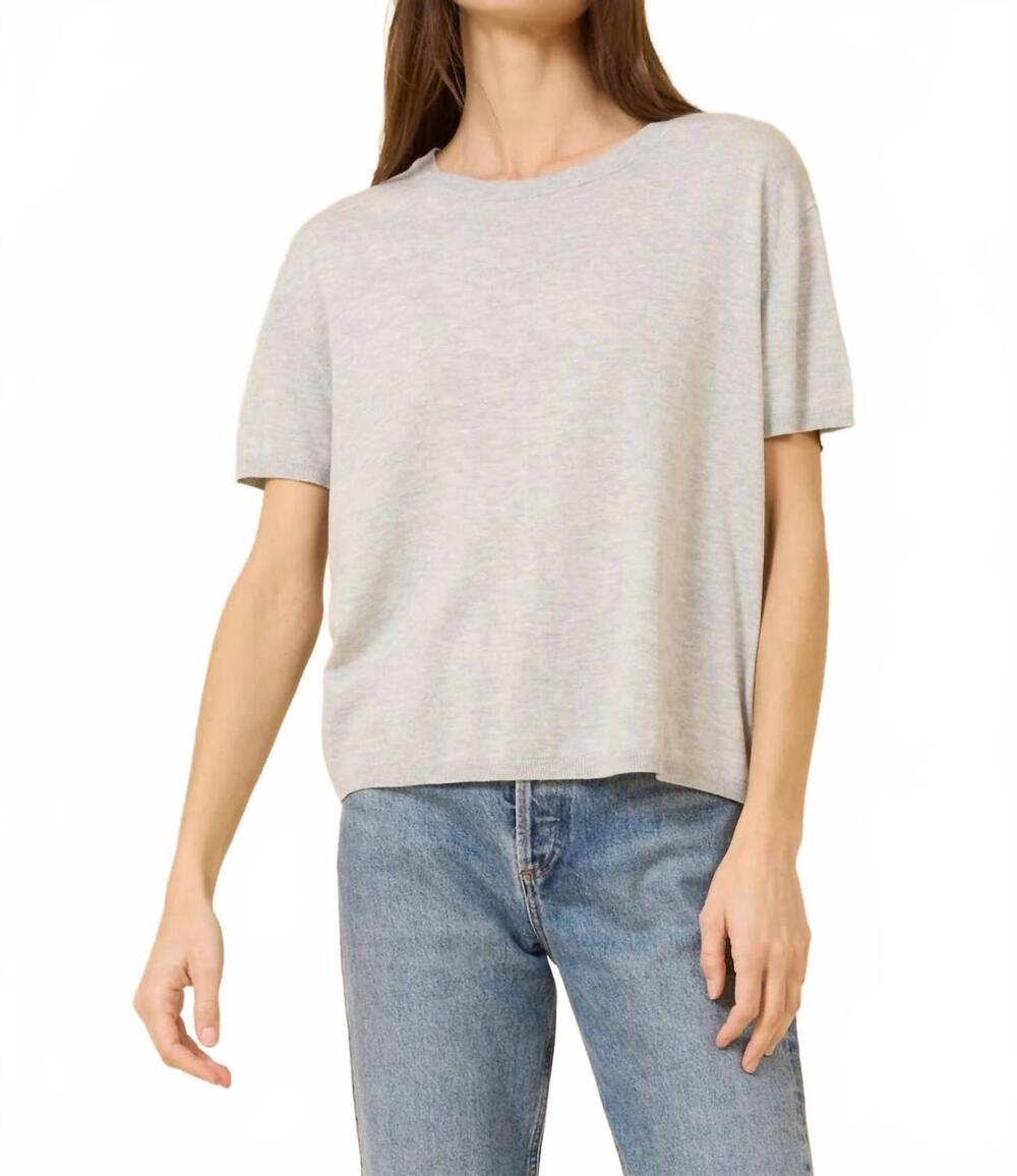NEW ONE GREY DAY bianca soft and lightweight tee in heather grey